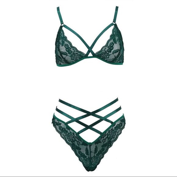 Sexy Sheer Floral Lace Lingerie Set - Picture 12 of 15